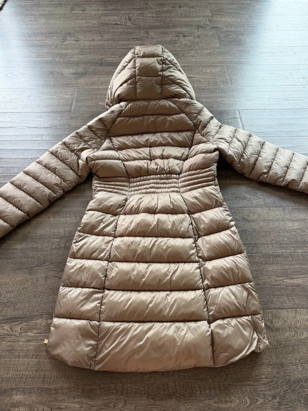 Michael Kors Quilted Hooded Packable Puffer Coat - Taupe